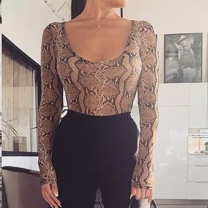Snake Print Mesh Top NWOT